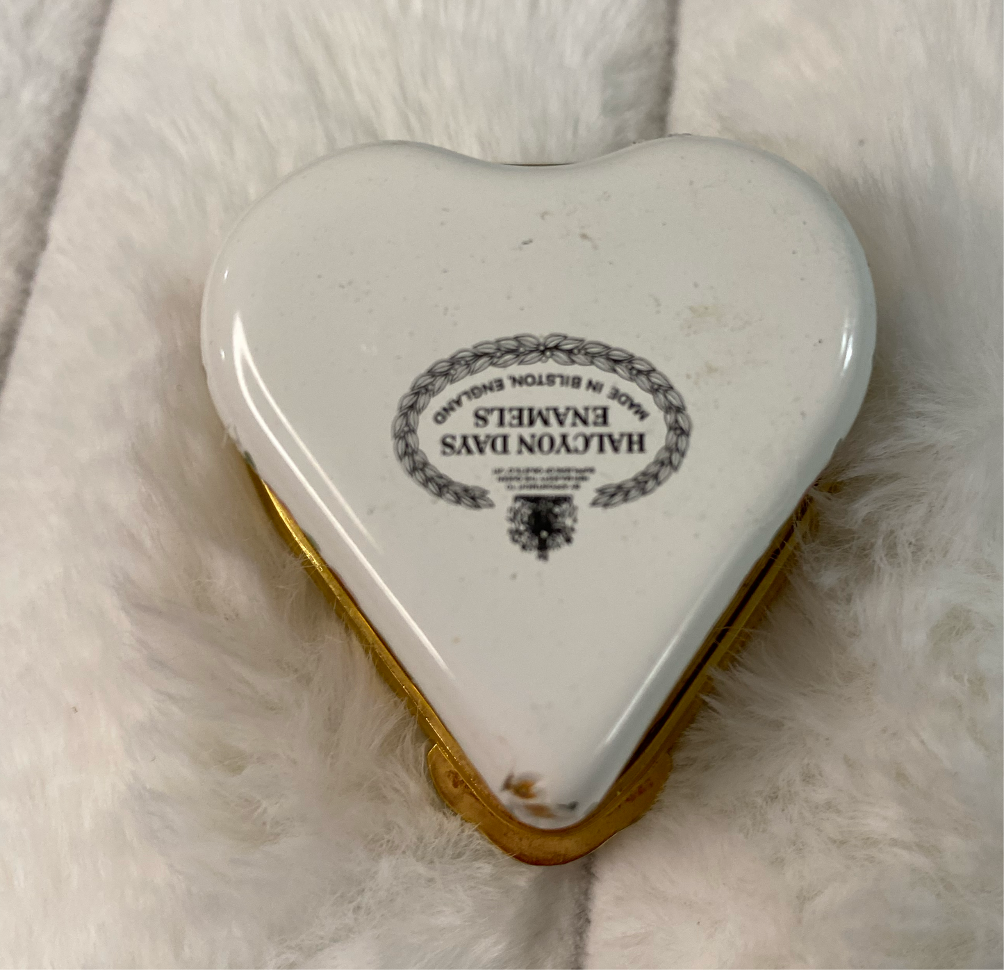 Halcyon Days Rose Heart porcelain trinket box