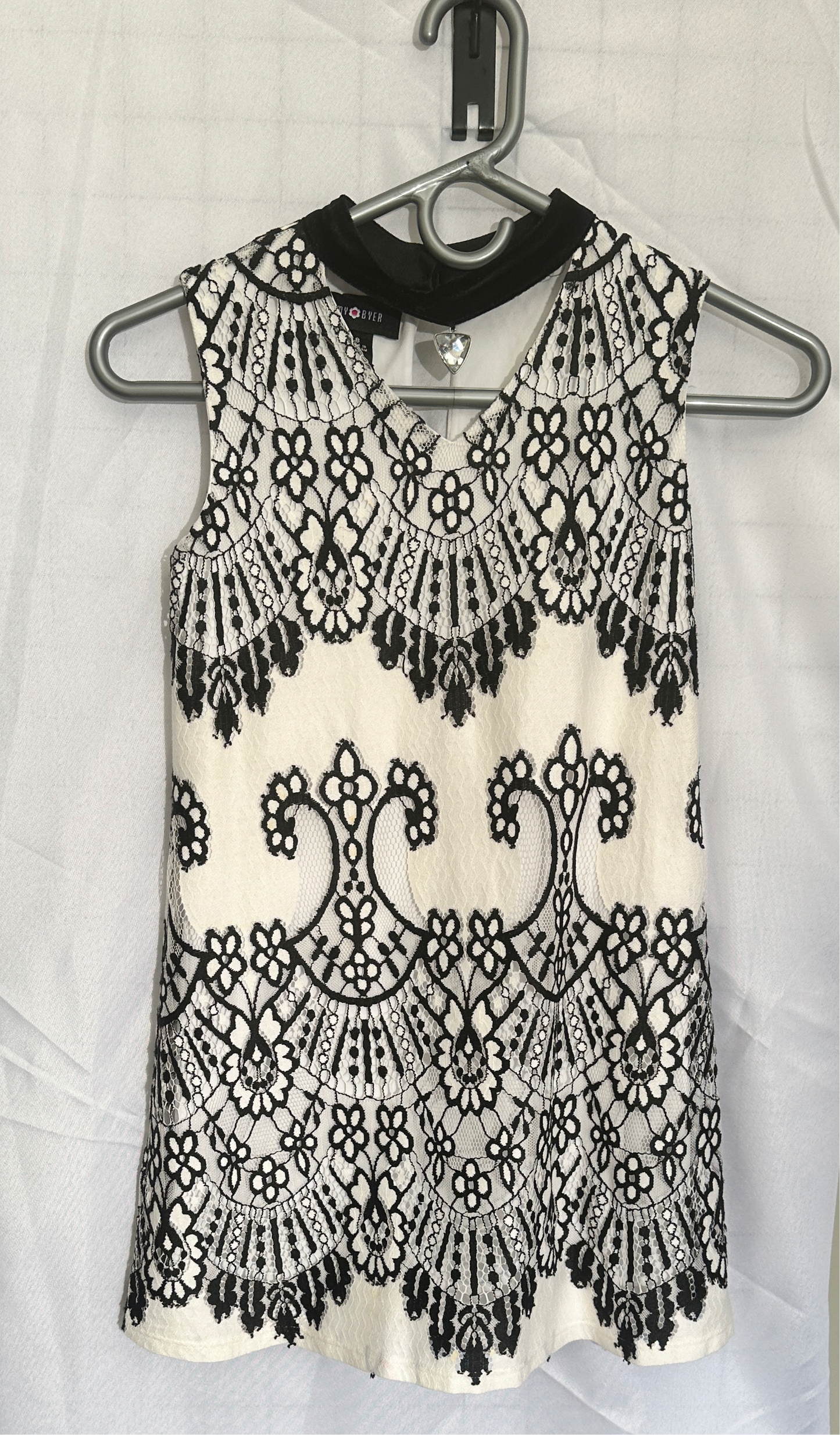 Amy Byer white & black lace girls dress size 8