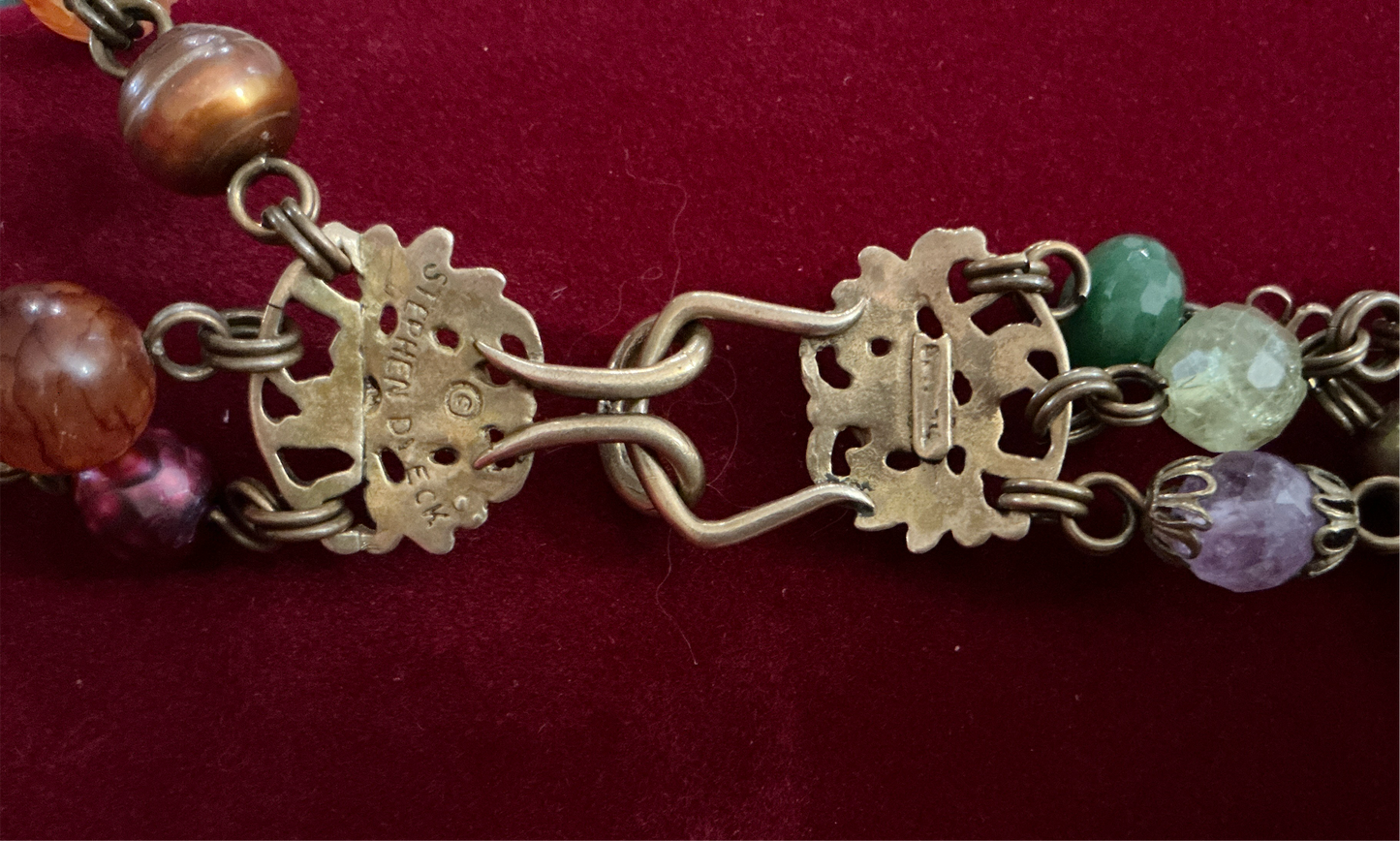 Vintage Stephen Dweck Three-Strand Gemstone Necklace