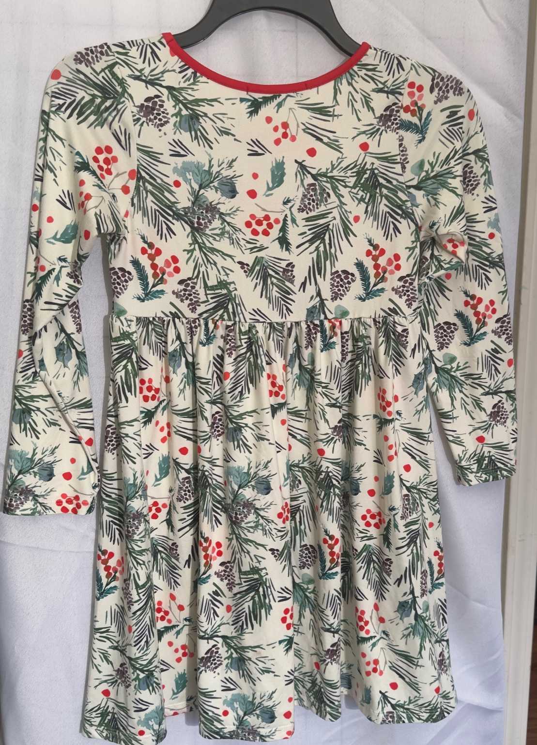 Millie Loves Lily Girls 10 Christmas dress- Pinecone print