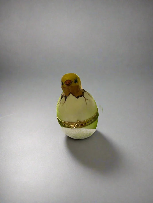 Limoges Hand-Painted Baby Chick Porcelain Trinket Box