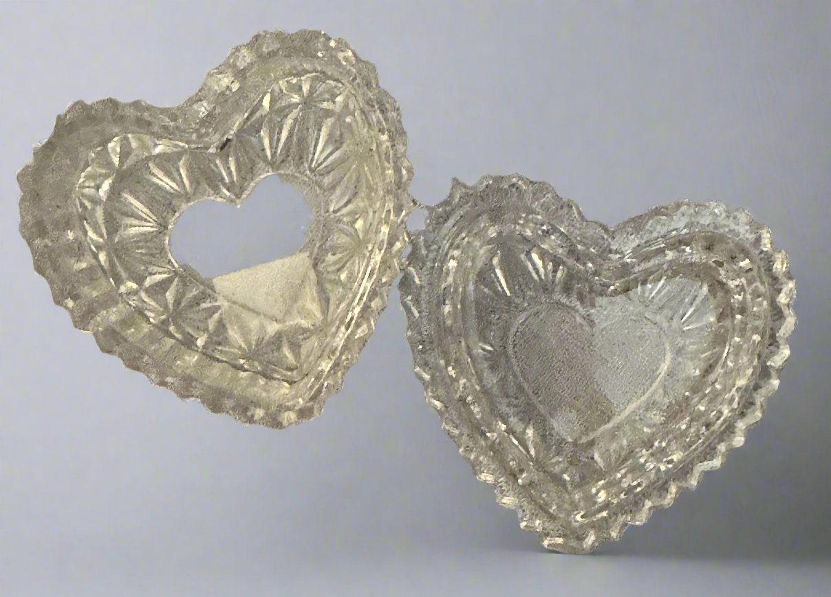 Heart-Shaped Clear Glass Paperweight with Inner Heart Design