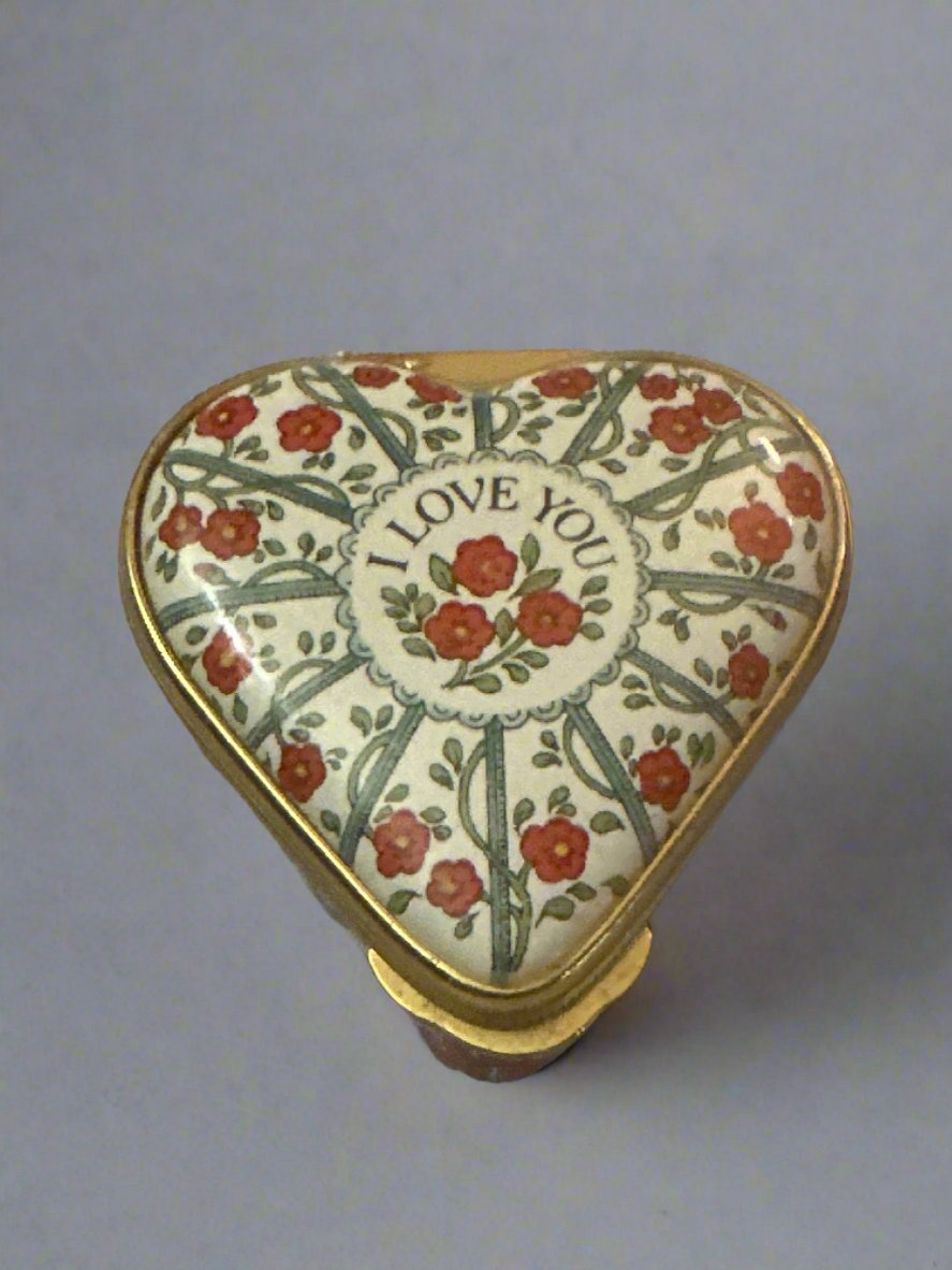 Halcyon Days "I Love You" Heart-Shaped Porcelain Box