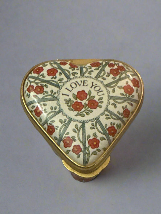 Halcyon Days "I Love You" Heart-Shaped Porcelain Box